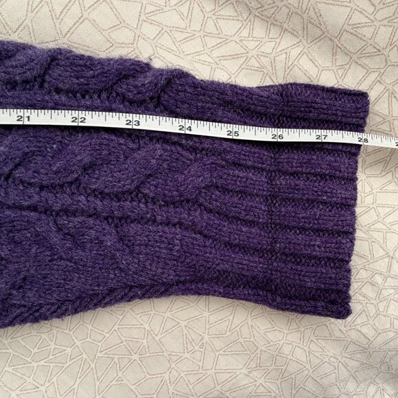 Polo Ralph Lauren Wool/Angora Shawl Collar Cable Knit Pullover Sweater  - Purple - Picture 12 of 12